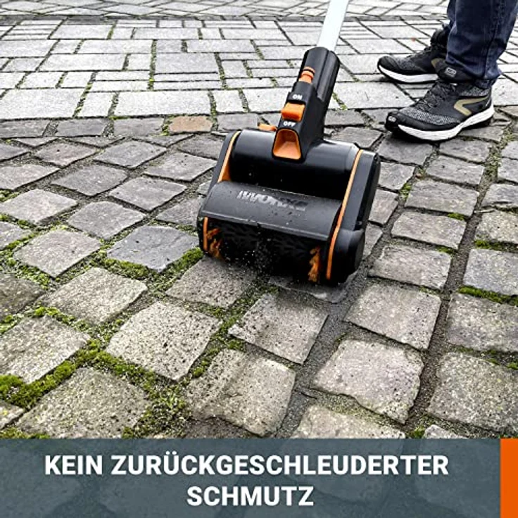WORX WG441E.9 Akku-Multi-Bürste 20V -multifunktionale Oberflächenbürste für Stein-& Holfzflächenreinigung & Unkrautentfernung -integrierter Wasseranschluss -PowerShare kompatibel-ohne Akku & Ladegerät – Bild 4