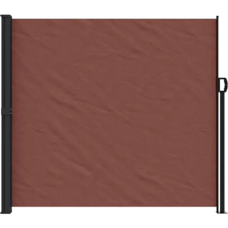 vidaXL Seitenmarkise, Wandmarkise mit PU-Beschichtung, Sichtschutz für Balkon Terrasse Garten, Windschutz Markise, Ausziehbar Braun Polyester – Bild 3