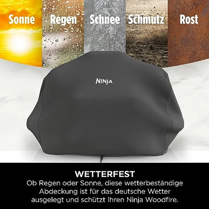 Ninja Woodfire Grillabdeckung [XSKCOVEREUUK] Offizielles Ninja Zubehör, Schwarz – Bild 4