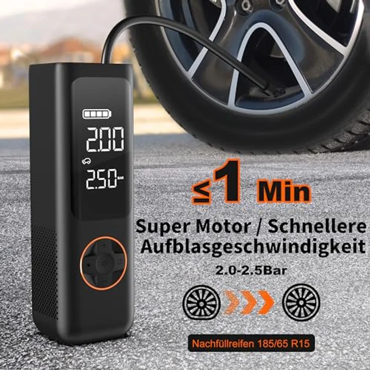 QiCYCLE P1 Vielseitiges Reifenfüller Fahrradpumpe Elektrisch 7800mAh Powerbank 150PSI AutoOff – Bild 4