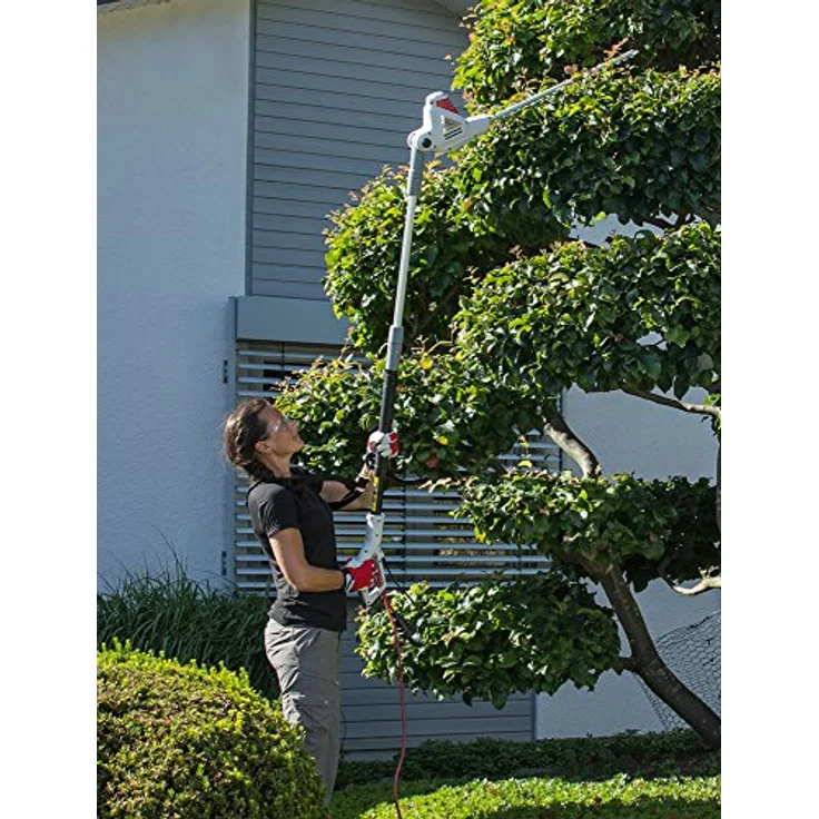IKRA Teleskop-Heckenschere ITHS 600, Elektro-Gerät mit 51,4 cm Schnittlänge, Schultergurt und Pflegespray – Bild 9