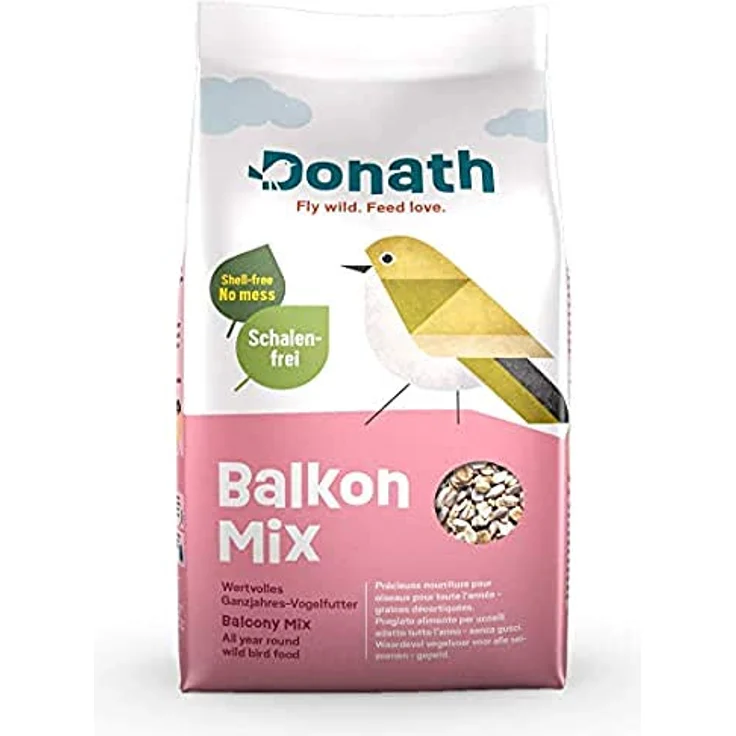 Donath Balkon Mix - schalenfreie Mischung für einen sauberen Balkon - wertvolles Ganzjahres Wildvogelfutter - aus unserer Manufaktur in Süddeutschland - 1 Kg – Bild 1