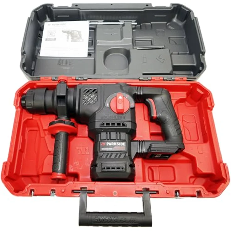 PARKSIDE PERFORMANCE® Akku-Bohrhammer 20V Kombihammer PKHAP 2058 A1 im Transportkoffer, 20 V, max. 760 U/min, bürstenloser Motor, Smart-Akku, SDS-Plus, LED-Arbeitsleuchte – Bild 5
