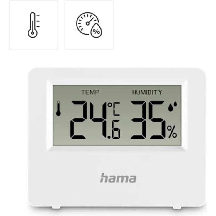 Hama Thermo-/Hygrometer "Ebro", digital, für Innen, Weiß – Bild 2