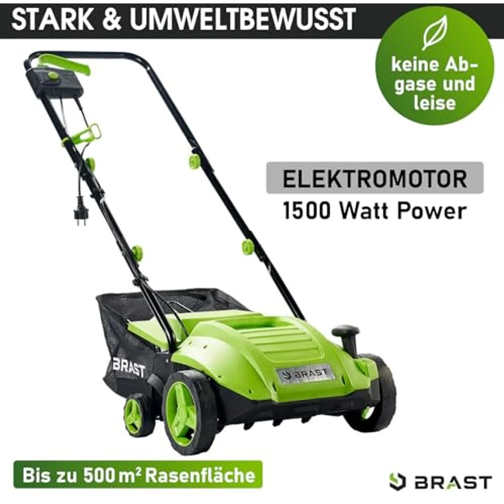 BRAST Vertikutierer Elektro Rasenlüfter 1500 Watt 32cm Arbeitsbreite Kombi Gerät Moosentferner – Bild 2