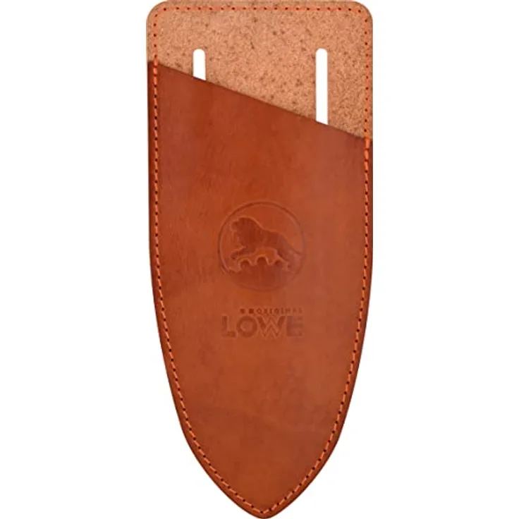 Original LÖWE Klingenschutz und Holster – 9808 | schützt beim Tragen am Körper vor Verletzungen | Made in Germany Leder, Braunton, natürliches Echtleder