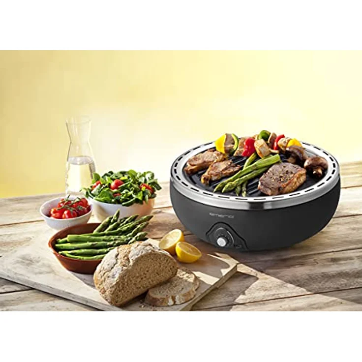 Emerio BGP-115557.1, ultra portabler Holzkohlegrill, ventilatorbetrieben, Batteriebetrieb oder mit Powerbank schnell einsatzbereit ideal für Zuhause oder unterwegs 30cm Gussrost (Durchmesser) – Bild 2