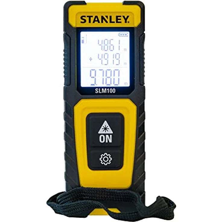 Stanley SLM100, Laser-Entfernungsmesser bis 30 m, 3 mm Genauigkeit, IP40 geschützt, Anti-Rutsch Design – Bild 4
