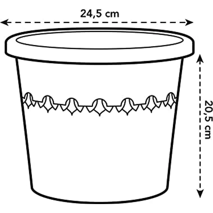 elho Algarve Cilindro 25 - Blumentopf für Außen - Pflanzentopf Draußen - Ø 24.5 x H 20.8 cm - Schwarz/Anthrazit – Bild 4