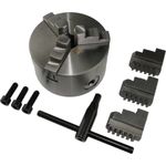 Rotwerk 3-Backenfutter 10 cm, zentrisch spannend mit gehärteten Spannbacken und Adapterflansch kompatibel für EDM 300 DS und EDM 350 BL