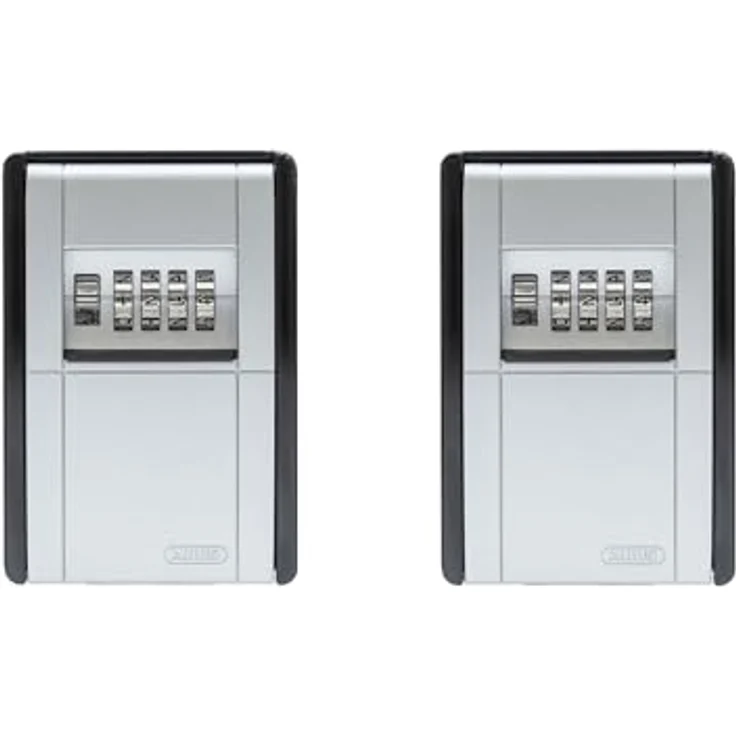 ABUS KeyGarage 787, 2er Set Schlüsselbox zur Wandmontage mit 4-stelligem Zahlencode, Schwarz-Silber, für bis zu 20 Schlüssel und 14 Plastikkarten – Bild 1
