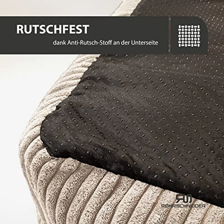 Rohrschneider Hundebett waschbar für kleine und mittelgroße Hunde mit Hundekissen Cord beige (ca. 70x50 cm) inkl. Gassibeutel – Bild 5