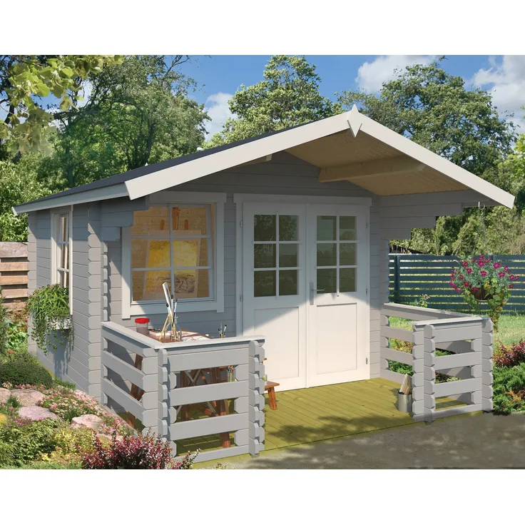 KONIFERA Gartenhaus Klingenberg 1, BxT: 340x460 cm, (Set), Inklusive Fußboden, naturbelassenes Fichtenholz