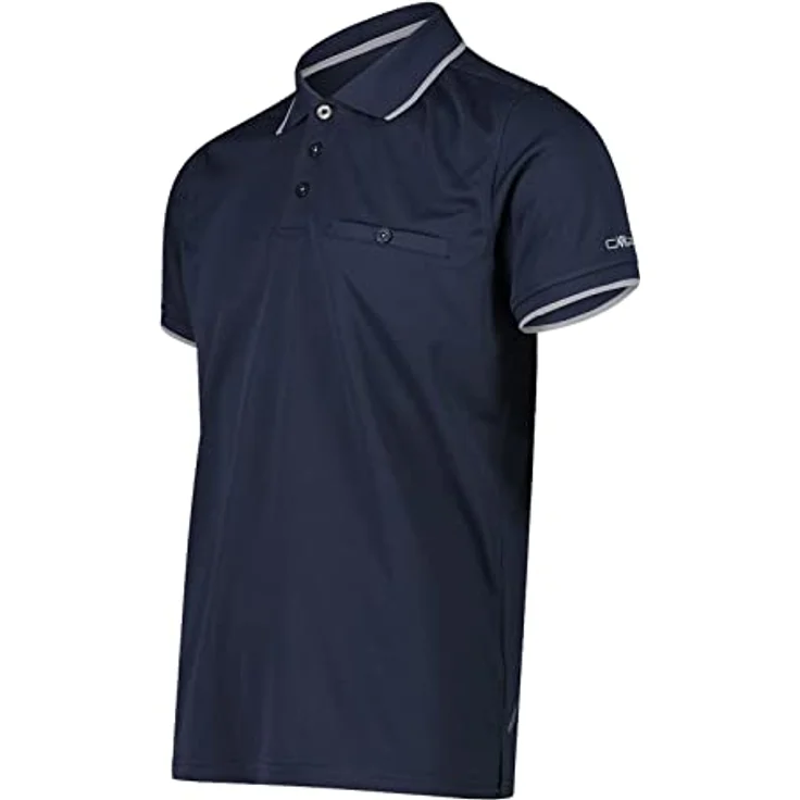 CMP Campagnolo Piquet Polo T-Shirt für Herren, Blau, mit Dry-Function-Technologie, Anti-UV-Behandlung und Geruchshemmdung, Größe (48, M) – Bild 3