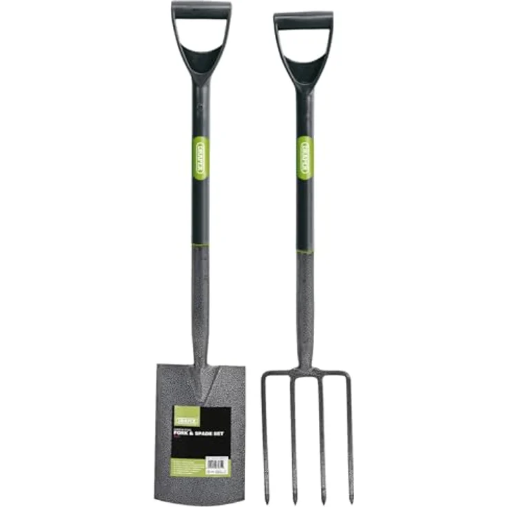 DRAPER 83971Carbon Stahl Garten Gabel und Spaten-Set, Blau – Bild 2