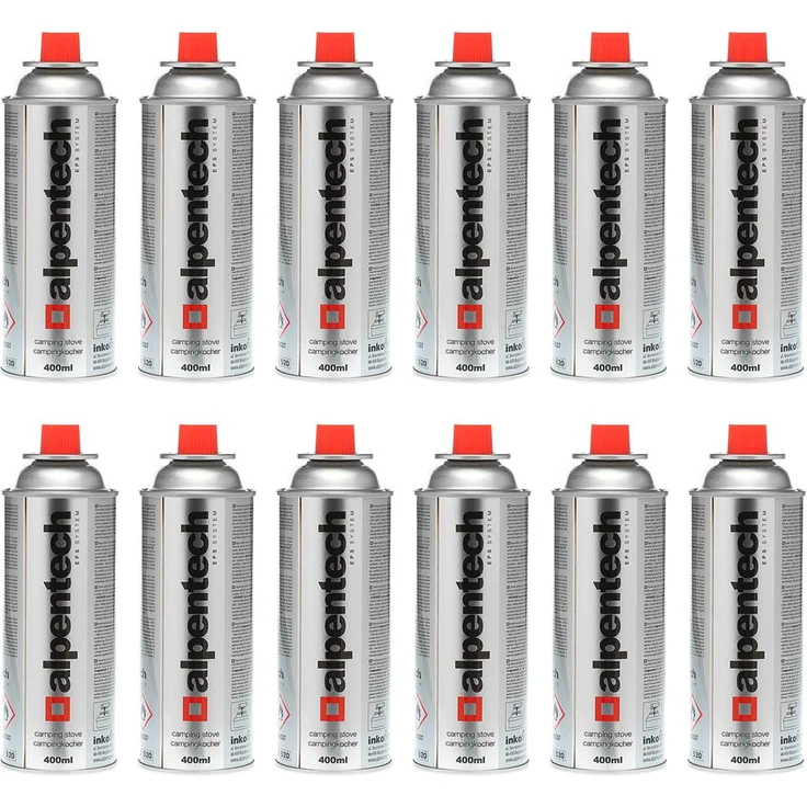 12 Kartuschen Butan Gas Kartusche Butangas Gaskartuschen Bunsenbrenner Campingkocher Gaskocher 227g Silber – Bild 1