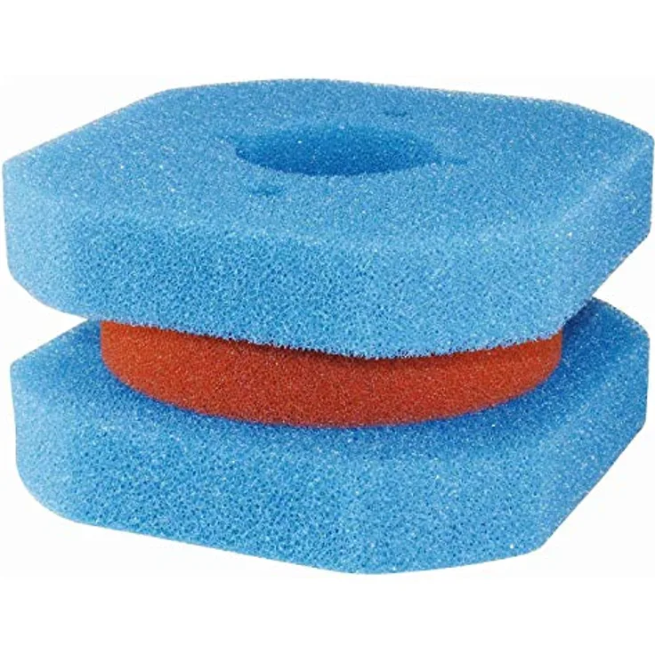 Oase 56109 Ersatzschwamm Set FiltoClear 3000, 2x grobe Filterschwämme (blau), 1x feiner Filterschwamm (rot)
