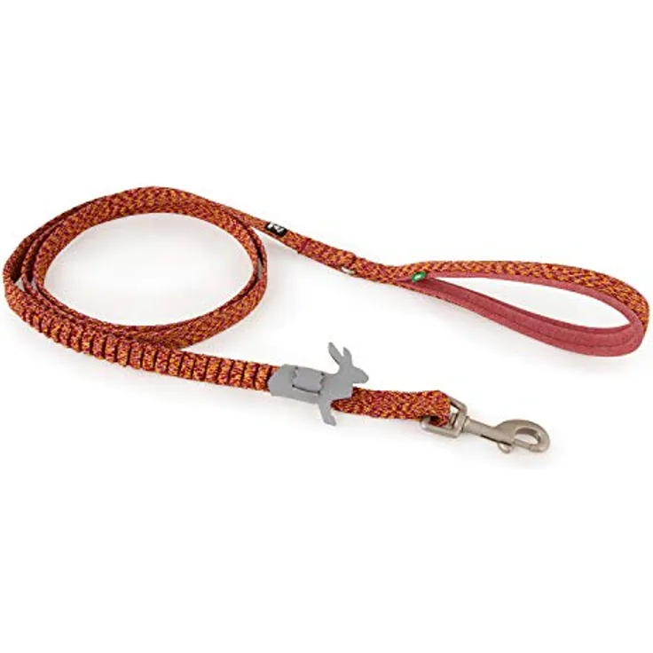 Hurtta Razzle-Dazzle Spring Leine für Hunde, Stretch Hundleine mit gepolsterte Griff aus recyceltem Polyester, Rot 180cm*15mm