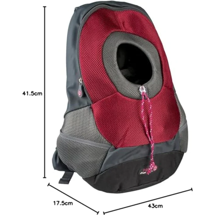 Europet-Bernina Tiertransporttasche Rucksack Maria Nylon bordeaux für Katzen, atmungsaktives Material und ergonomisches Design – Bild 2