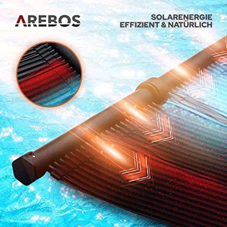 Arebos Solarheizung Solarkollektor Poolheizung | 300x66 cm | UV-beständiger Kunststoff | Schwarz | Beliebig erweiterbar | inkl. Bypass-Set – Bild 5
