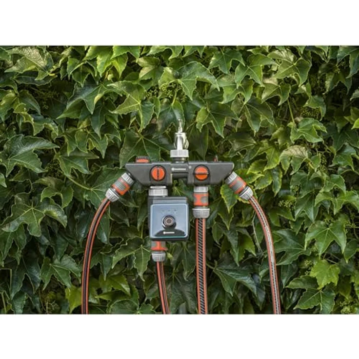 GARDENA 4-Wege-Verteiler: Anschlussmöglichkeit für bis zu 4 Geräte an den Wasserhahn, passend zu GARDENA Bewässerungscomputern & -uhren, Wasserdurchfluss regulier- und absperrbar (8194-20) 4078500819404 – Bild 5