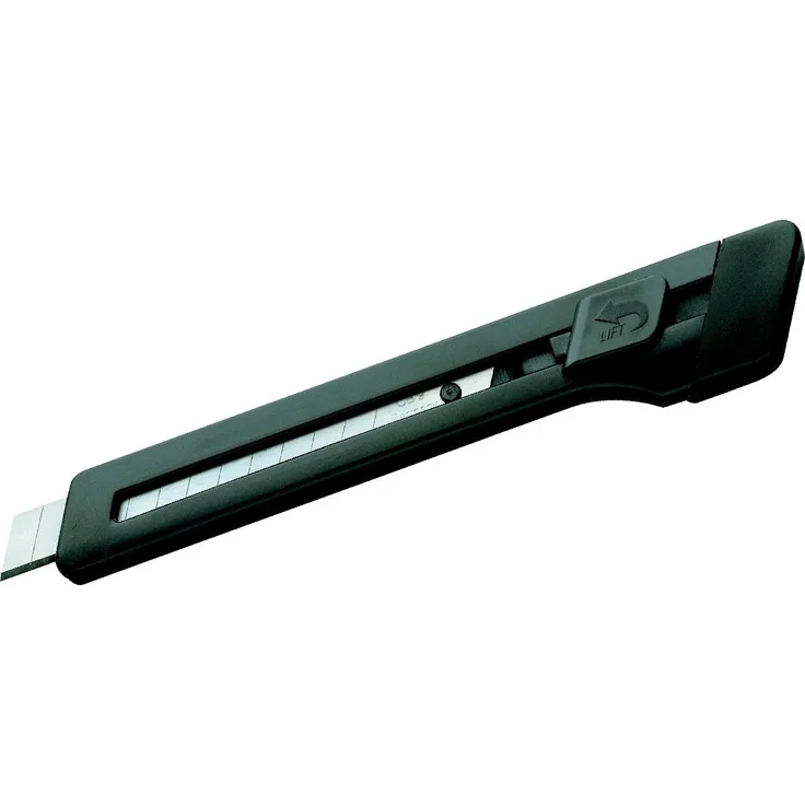 edding Cutter M 9, schwarzes Teppichmesser im handlichen Taschenformat mit Clip, 10 Stück