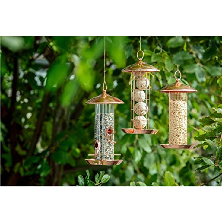 Dehner Natura Wildvogel-Meisenknödelsäule Joelle, Ø 16 cm, Höhe 30 cm, Metall, kupfer – Bild 2