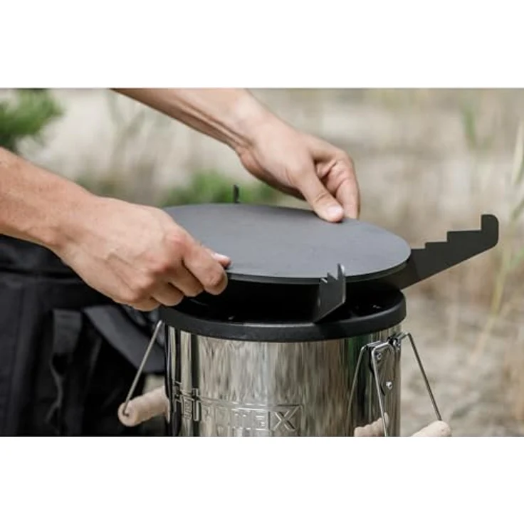 Petromax Feuerstelle Petromax Grillplatte rf33 Kochkreuz und Grillplatte, Ø 27,5 cm, Stahl, geölt – Bild 7