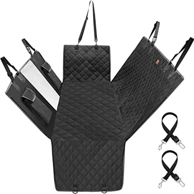 Kingsleeve® Autoschondecke Wasserdicht Kratzfest Universal Sichtfenster Sitzgurt rutschfest Hundedecke für Auto Rücksitz Rückbankschutz Hunde SUV – Bild 1