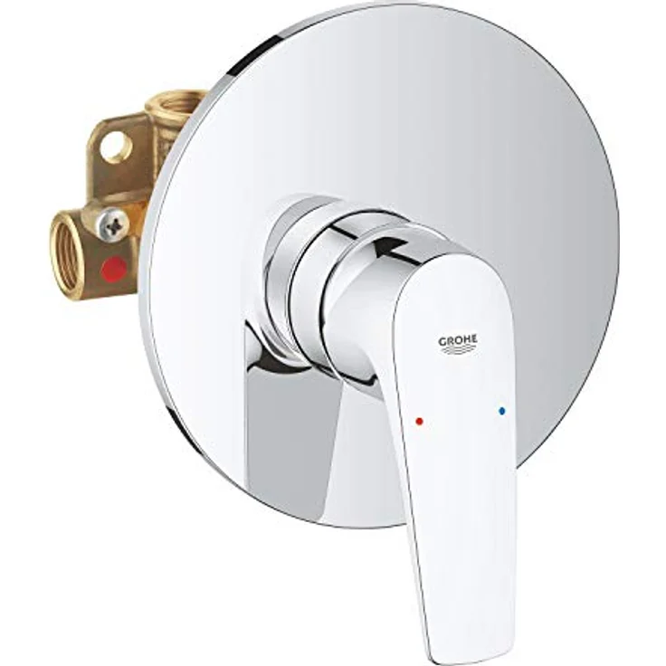 GROHE Start Flow Einhand-Brausearmatur, Fertigmontageset mit variablem Mengenbegrenzer, chrom – Bild 1