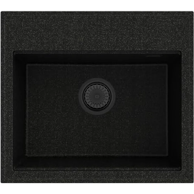 Granitan Granitspüle FOXAL Küchenspüle, Granit Unterbauspüle, Komplettes Küchenset, 55,5 x 46,5 cm, Temperaturwechselbeständig, Farbe: variabel – Bild 3