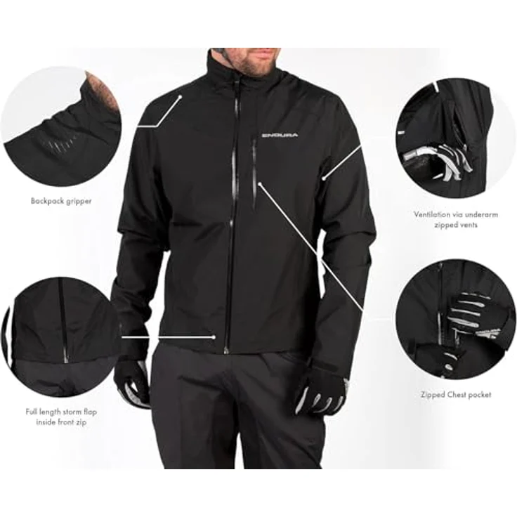 Endura Hummvee E9120 Jacke Neon-Gelb XL - Wasserdicht - Herren – Bild 6