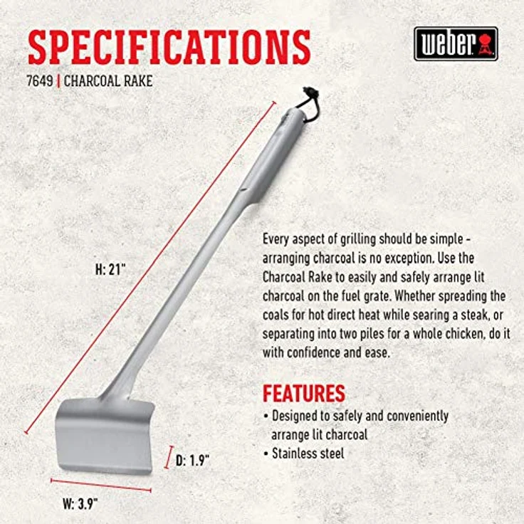 Weber Holzkohleschieber, schwarz, 53.3 x 5.6 x 12.2 cm, 7649 – Bild 3
