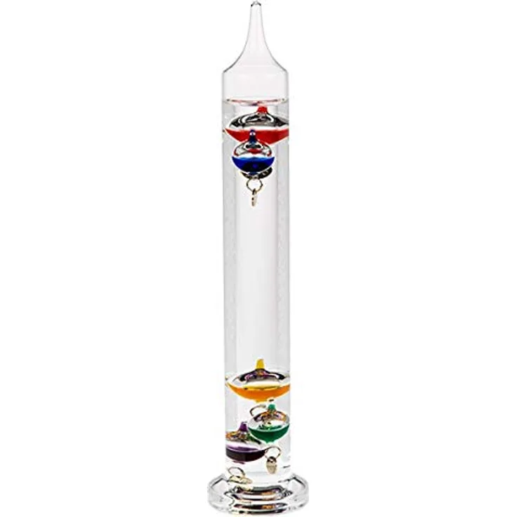 Ootb Galileothermometer, Transparent, Thermometer + Hygrometer mit Glaskugeln als dekoratives Messgerät