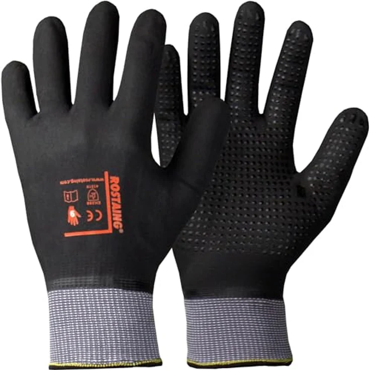 Rostaing MAXIPRO-it11Â Handschuhe Kassenbücher vollständigen Schutz der Hand, Noppen in Handfläche, wasserfest, atmungsaktiv, schwarz, 11 – Bild 2