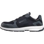 Uvex 1 Sport S3 ESD Sicherheitsschuhe für Herren - Bequeme & Atmungsaktive Arbeitsschuhe für Männer - Leichte & Ergonomische Halbschuhe Velours ,Schwarz,47 EU
