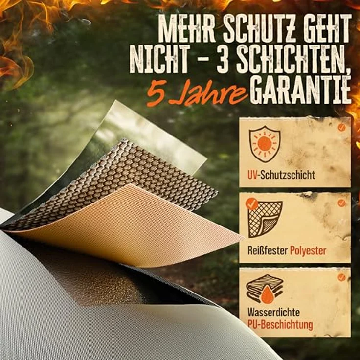 AMZBBQ® Premium Grillabdeckung, 100% wasserdicht und UV-beständig, 100 x 110 x 60 cm, für Gas- und Elektrogrill, passend für Weber Q3000/Q3200 – Bild 4