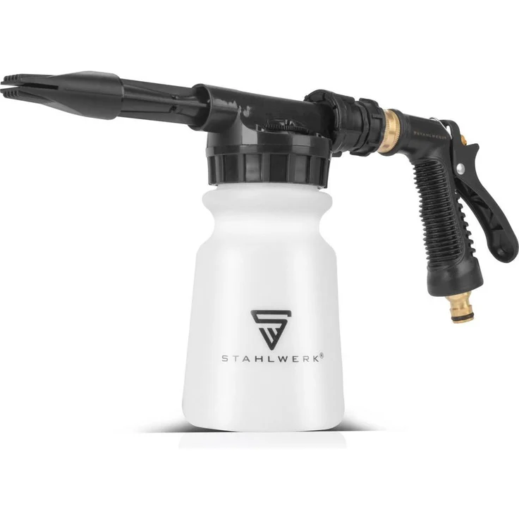 Stahlwerk RP-91 ST, Druckluftaufsatz Autowasch-Schaumspritzpistole mit abnehmbarem 900 ml Behälter und einstellbarer Schaumdichte