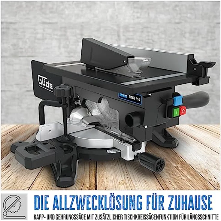 Güde Tisch- & Kappsäge TKGS 210 (2 in 1, Kapp- und Gehrungssäge & Tischkreissäge, 1500 Watt, 210 mm Sägeblatt, Laser) – Bild 2