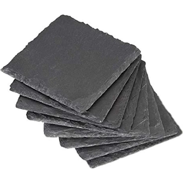 Relaxdays - 72x Getränkeuntersetzer Schiefer im Set, quadratisch 10x10 cm, pflegeleichte Untersetzer, für Gläser, grau – Bild 8