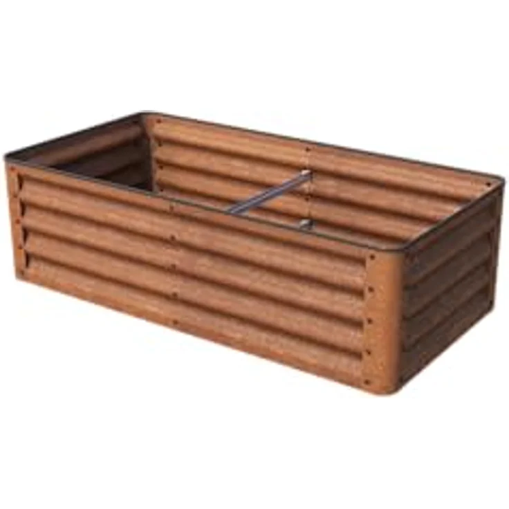 GFP Primeyard Luca Cortenstahl-Hochbeet 120x60x35 cm, stabiles Gartenbeet mit natürlicher Rostoptik, sicherem Kantenschutz und ganzjährigem Einsatz – Bild 1