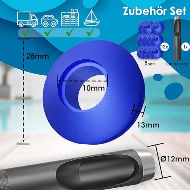 KESSER Pool Solarabdeckplane Rund Ø 244 cm | Solarfolie Stärke 120 µm | Solarabdeckung Solarplane zuschneidbar |Poolsolarplane Solar Folie Poolheizung für Wassererwärmung Wärmeplane Blau, Ø 488 cm – Bild 4