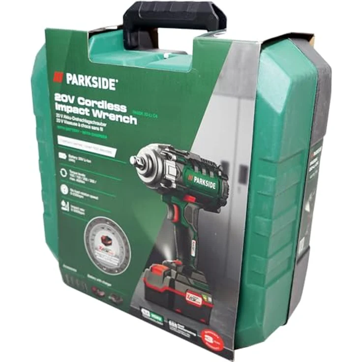 HEADNMORE® Bundle - PARKSIDE® 20V Akku Schlagschrauber PASSK 20-Li C4 + HEADNMORE Schlüsselanhänger, kraftvoller Schlagschrauber mit 400 Nm Drehmoment, inkl. 5 Drehmomentstufen und LED-Arbeitsleuchte, Aluminium-Druckguss/Kunststoff, blau – Bild 3