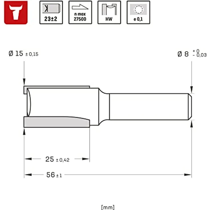 STIER Nutfräser HM (HW), Durchmesser (D) 16 mm, Schaft (S) 8 mm, Hartmetall, Fräser für Oberfräse, Nutfräse - Preisvergleich – Bild 4