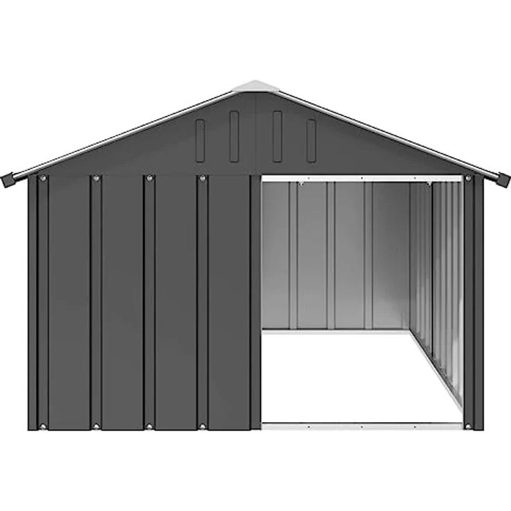 vidaXL Hundehütte Anthrazit 116,5x153x81,5cm Verzinkter Stahl Hundehaus Hütte – Bild 2