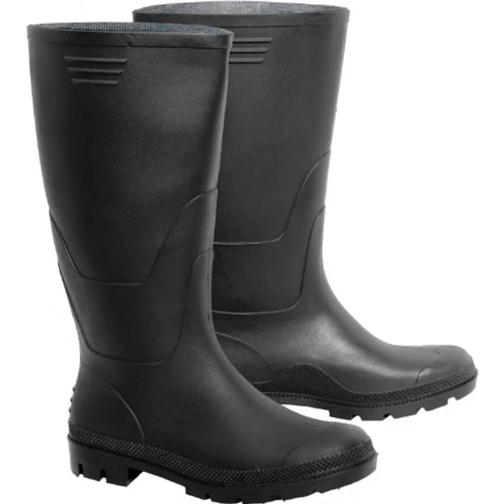 WORKWEAR PLUS Gummistiefel RANGER PVC, schwarz, Größe 47, für Garten und Freizeit