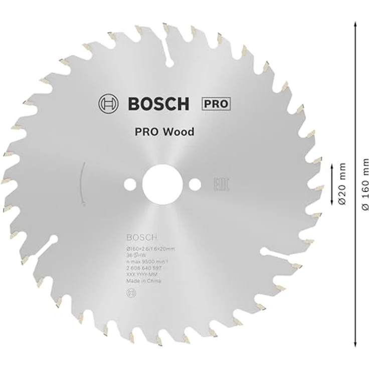 Bosch Kreissägeblatt Optiline Wood 160 x 20/16 x 2,6 mm, 36 (2608640597) – Bild 3