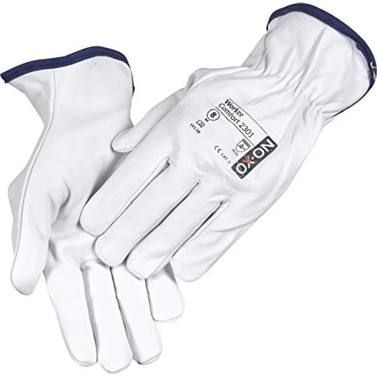 OX-ON Vollleder Arbeitshandschuhe aus Ziegenleder, weiche Premium Handschuhe, Gr. 10/XL, mit Gummizug – Bild 2