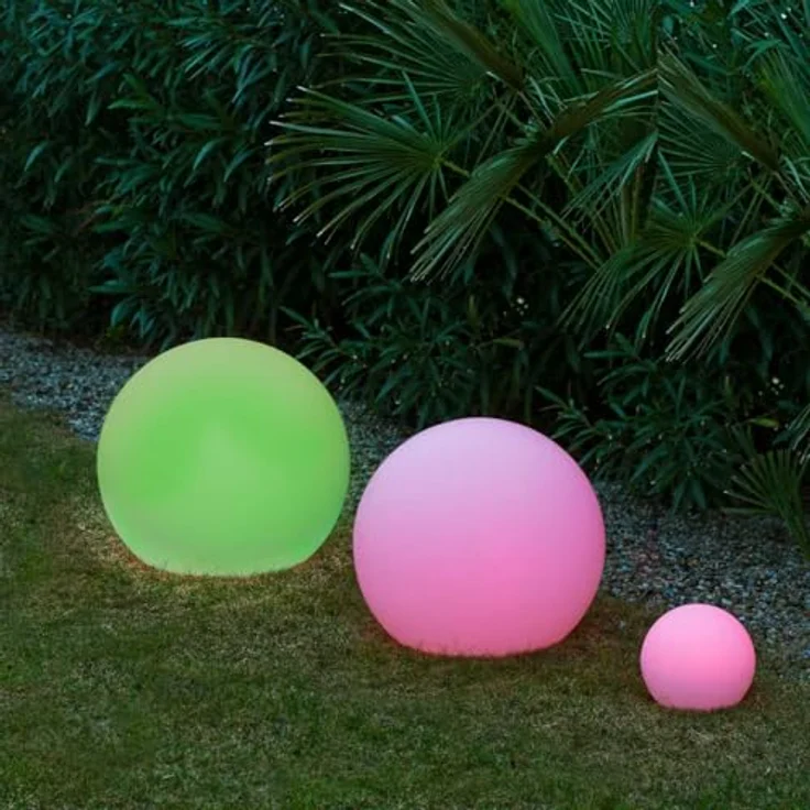newgarden BULY Kugelleuchte, wetterfest mit Dämmerungssensor, Farbwechsel, 40 cm, spanisches Design mit Haltekopf – Bild 5