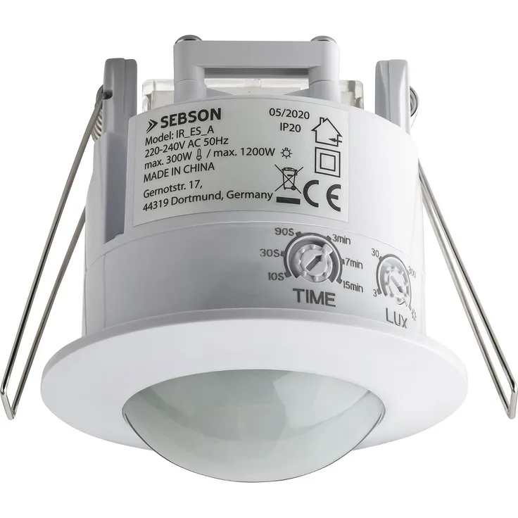 SEBSON Bewegungsmelder programmierbar, Infrarot Sensor, Reichweite 6m/360°
